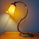 Art Nouveau lamp in bronze with a tulip signed LN (Lunéville)