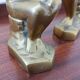 Pair of bookends The Thinker by Rodin in solid brass