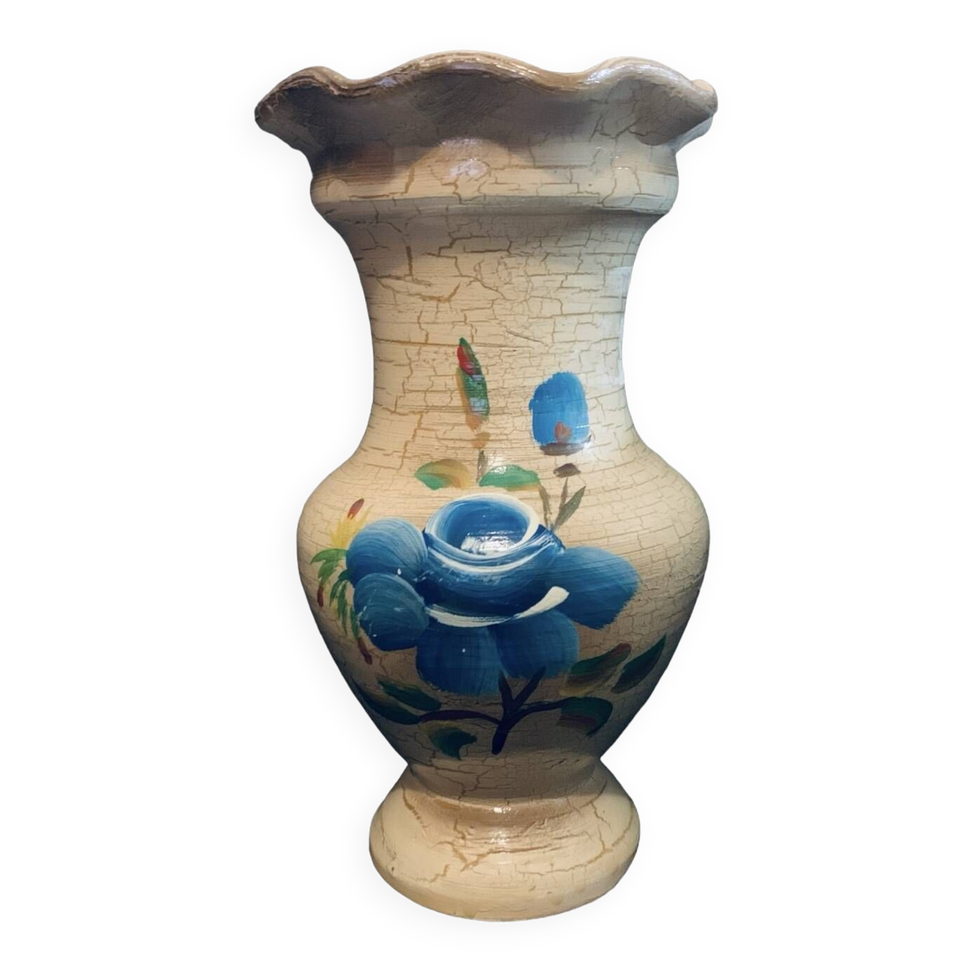 vintage old flowerbase Hand-painted flower vase France old vintage