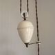 Vintage French Rise & Fall Counterbalance Ceiling Light Opaline Glass Shade