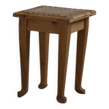 A pair of antique Danish pine stools from the late 19th century.