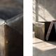 Vintage Mid-Century Modern German Brutalist Brown Leather 2-Seater Sofa