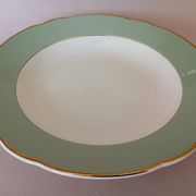 Shallow dish Villeroy & Boch Mettlach celadon and gold