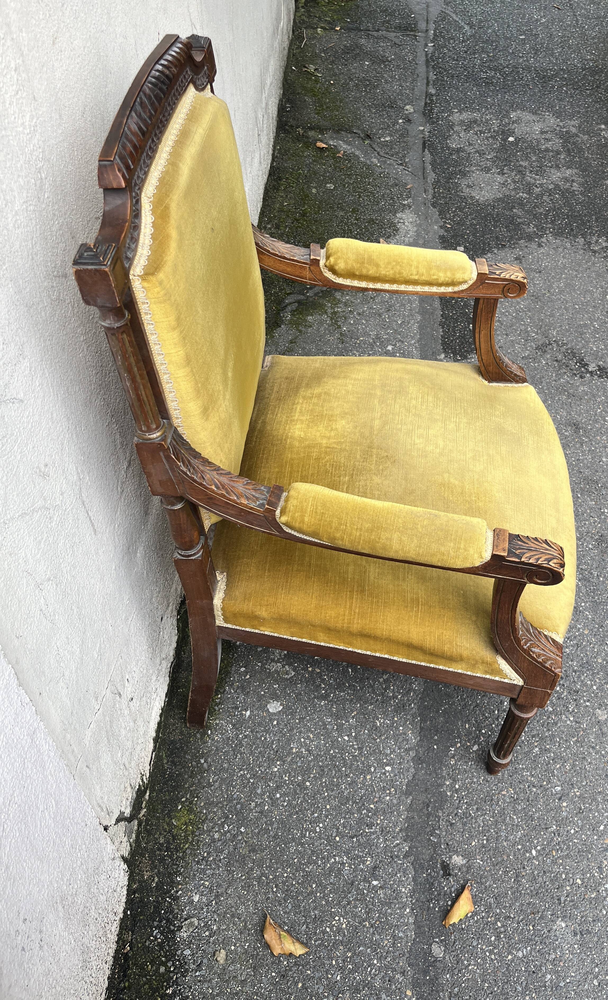 Louis XVI style oak chair