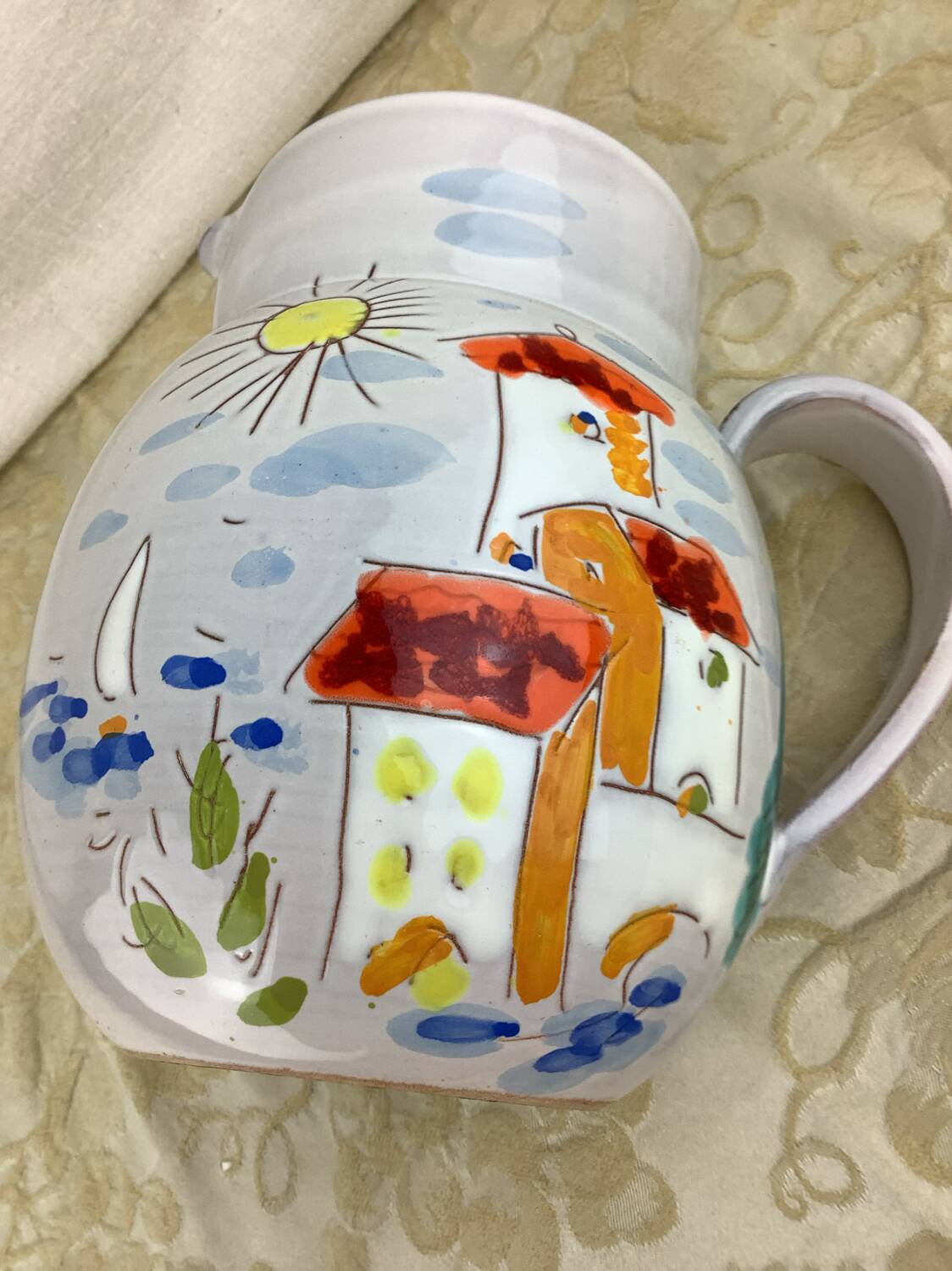 Vintage hand painted pitcher