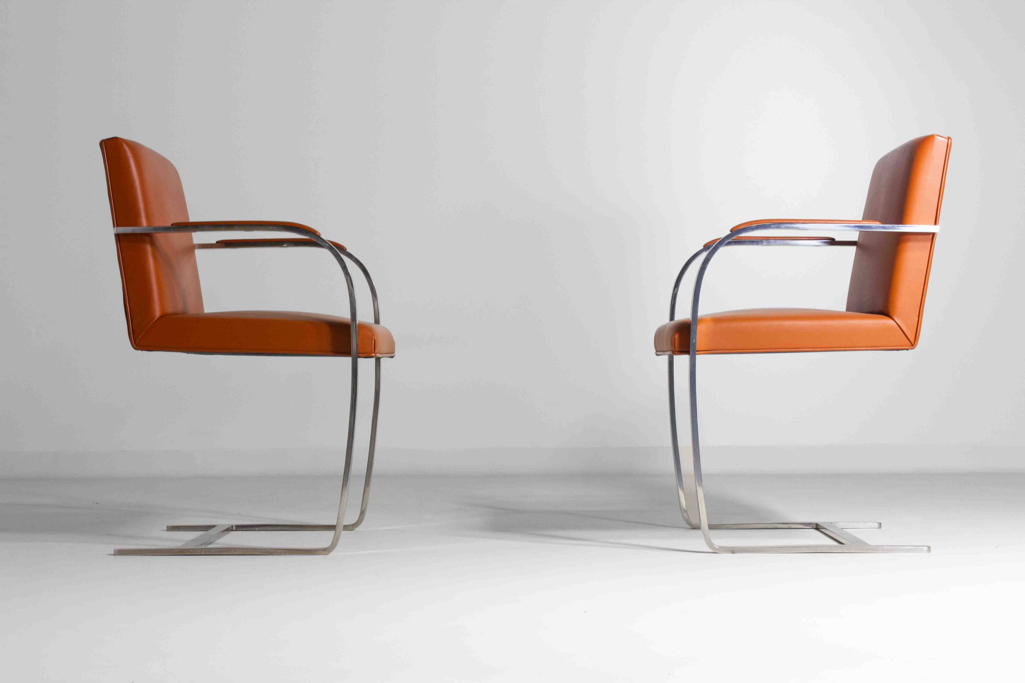 Set of 3 BRNO chairs by Mies van der Rohe for Knoll International, 1970s