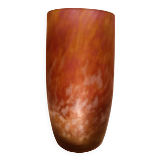 Petit vase rouleau 11,5 cm signé Daum Nancy à la Croix de Lorraine