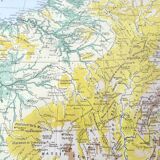 Old map of France from 1950 43x43cm