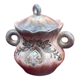 Sugar H 1 cm - Quimper porcelain ceramic signed P. Fouillen.