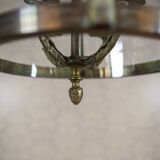 Mid-Century Metal & Glass Pendant Lamp