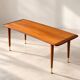 Mid-century modern teak coffee table with brass feet, Sweden circa 1960