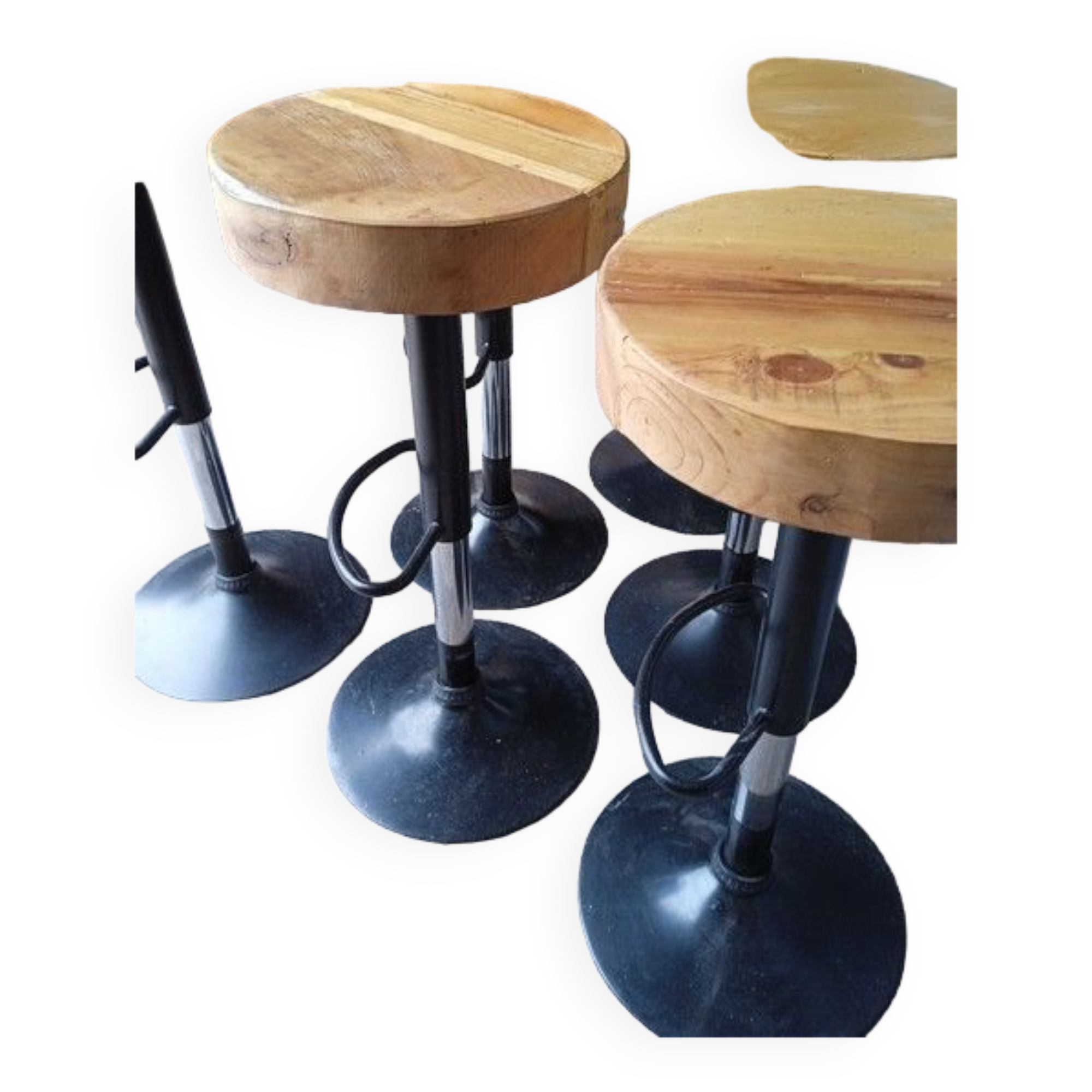 6 high bar stools wood and metal