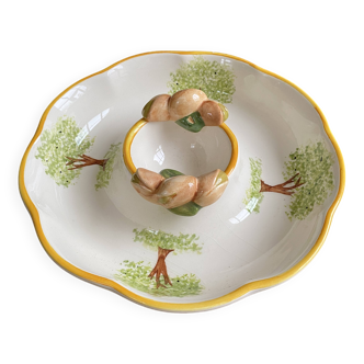 Olive pattern slip dish