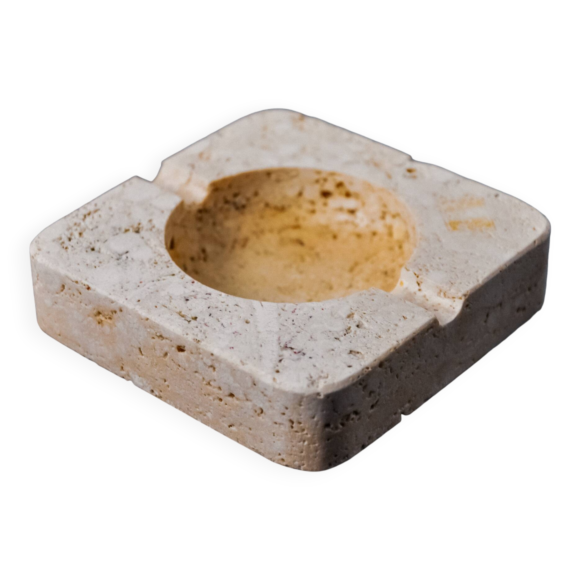 Brutalist ashtray by Fratelli Mannelli, travertine, Italy, 1970