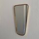 Vintage 1960 asymmetrical mirror, free-form, gold and red - 71 x 3