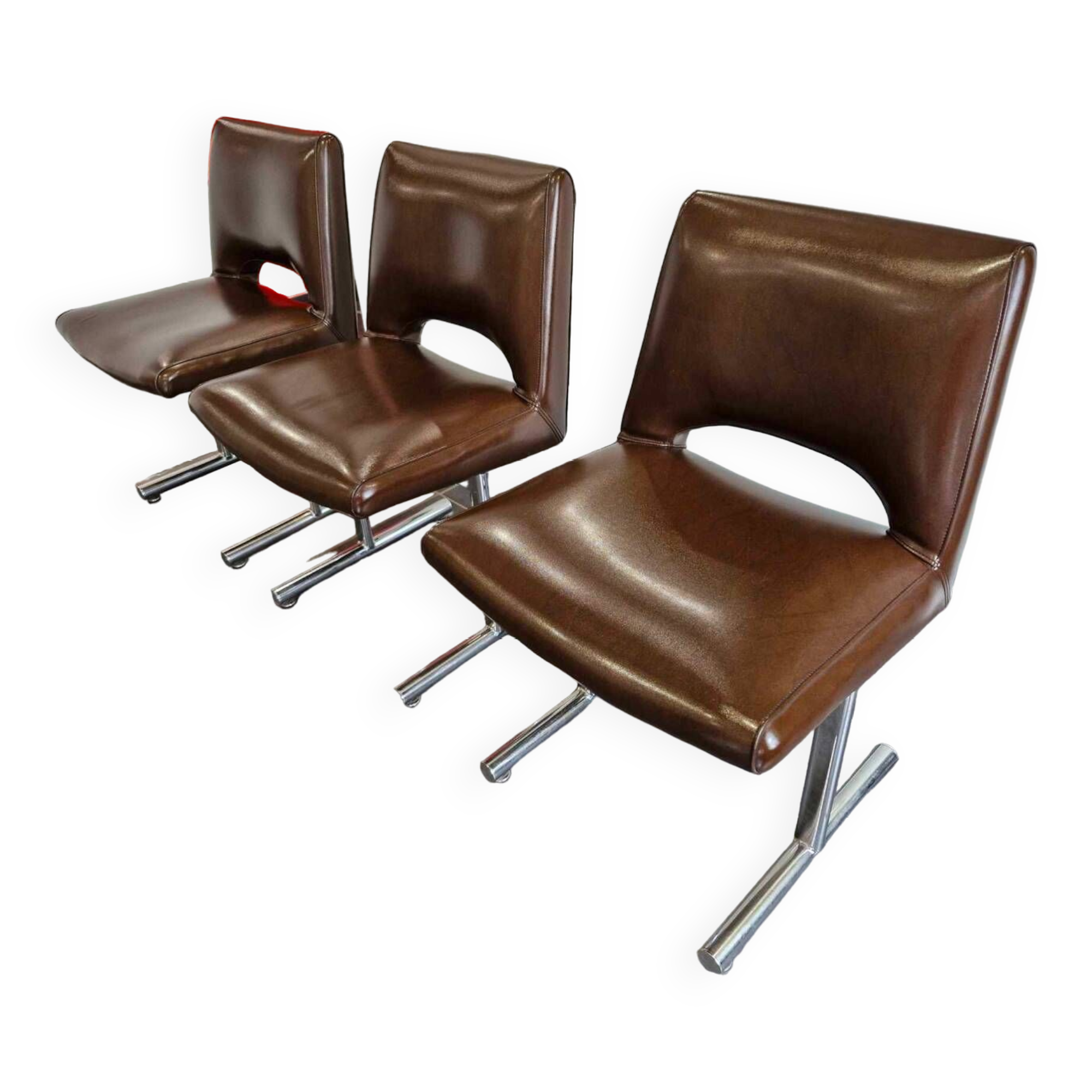 Set of 3 designer chairs by Georges Frydman, 1960s