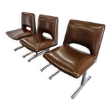 Set of 3 designer chairs by Georges Frydman, 1960s