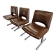 Set of 3 designer chairs by Georges Frydman, 1960s