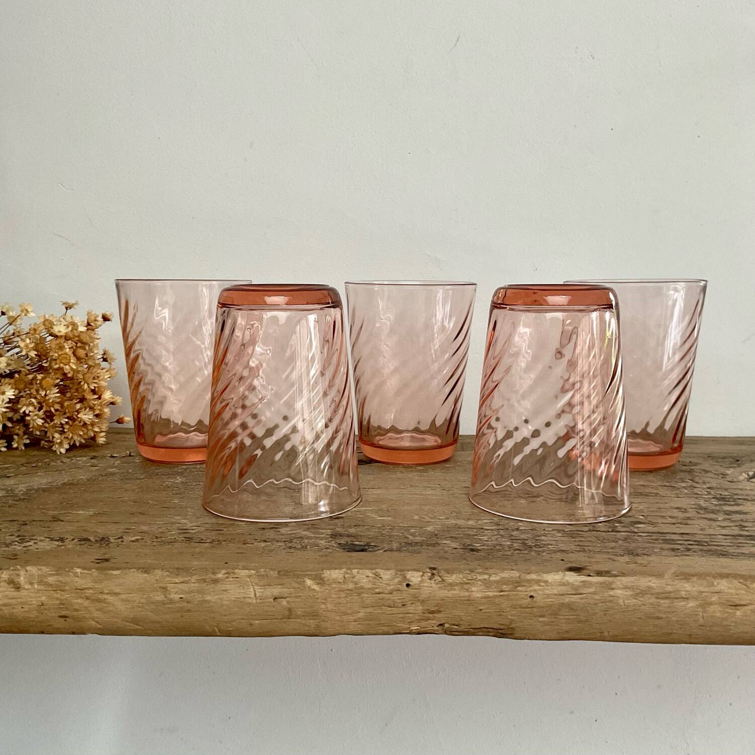 5 vintage Rosaline glasses