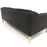 Scandinavian leather sofa "eva", stouby, denmark, 1960