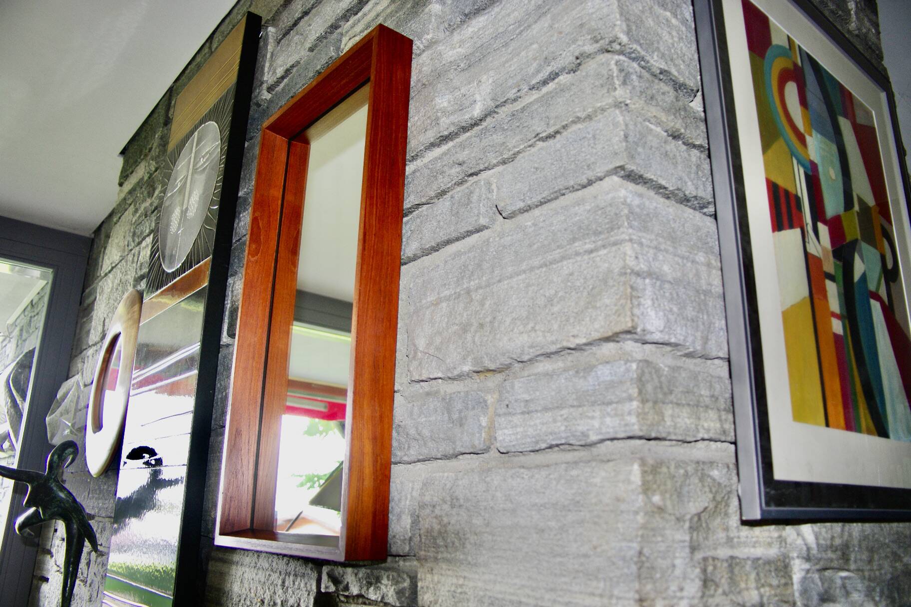Large teak mirror by od mobler as 1950
