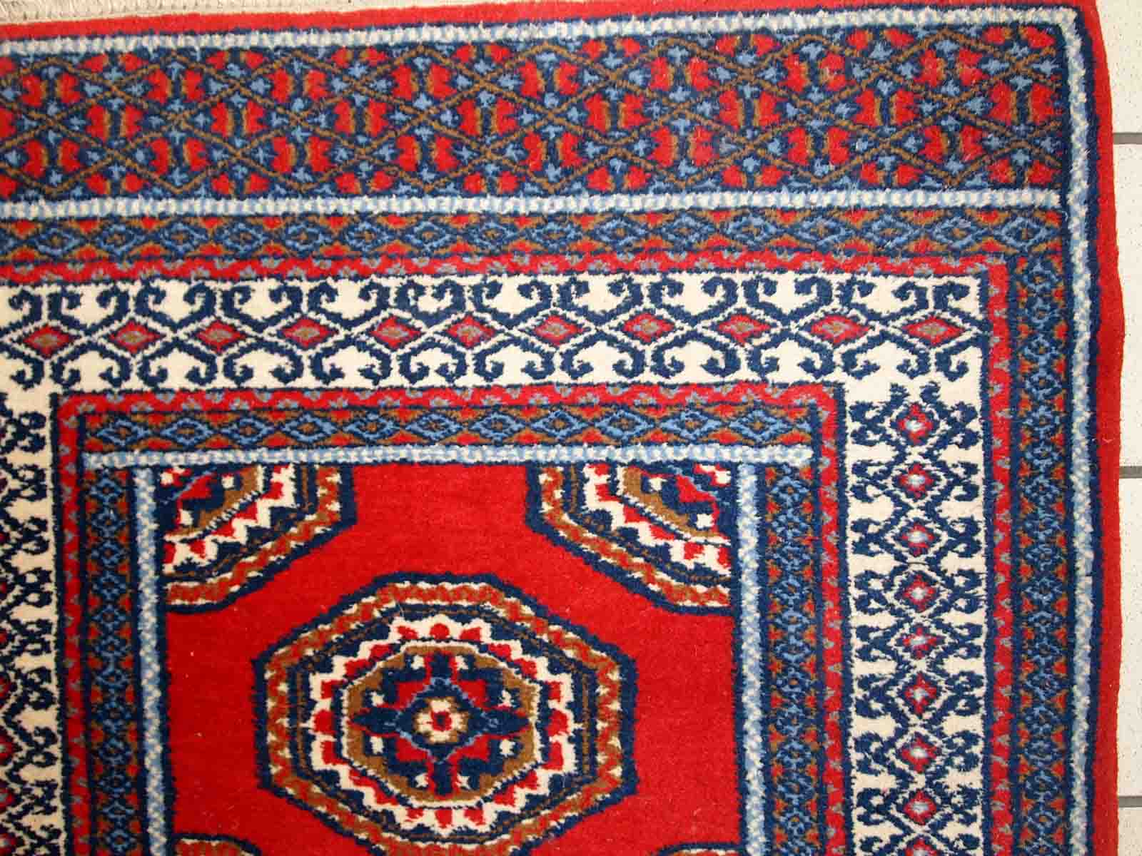 Vintage Indian Mahal handmade carpet 82cm x 156cm 1970s, 1C732