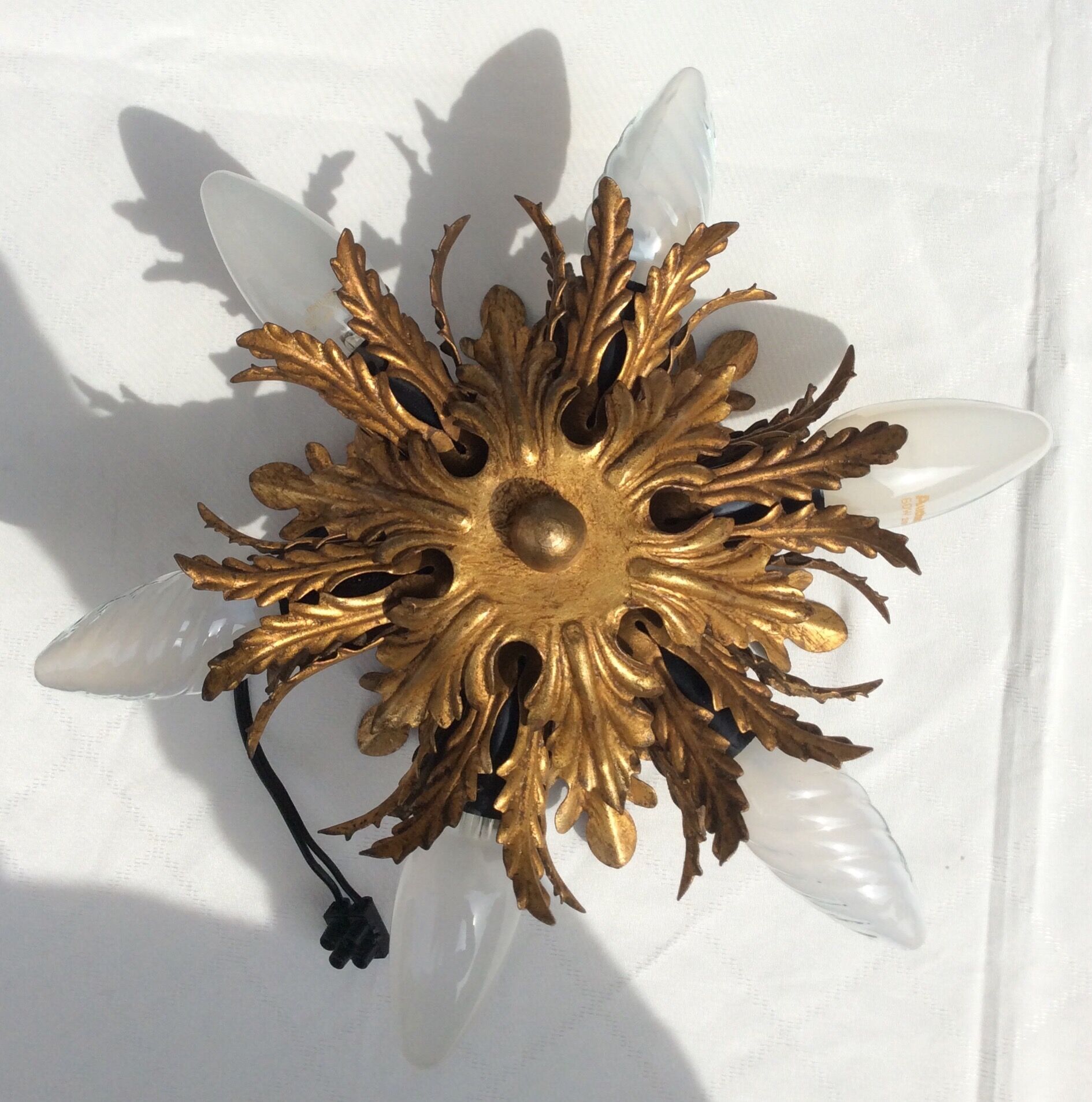 Gold metal leaf ceiling, 60s