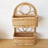 Vintage rattan shelf