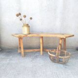 Vintage Curved Pine Bench