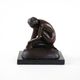 Art Deco female nude figurine – bronze-toned sculpture on geometric base, 1920s/1930s