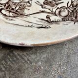 Tunstall flat plate in brown and gold English ironstone, "Amazon" service circa 1880