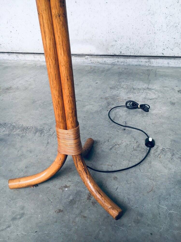 Vintage bamboo floor lamp, Italy, 1970s