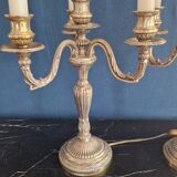 Pair of silver metal candlesticks