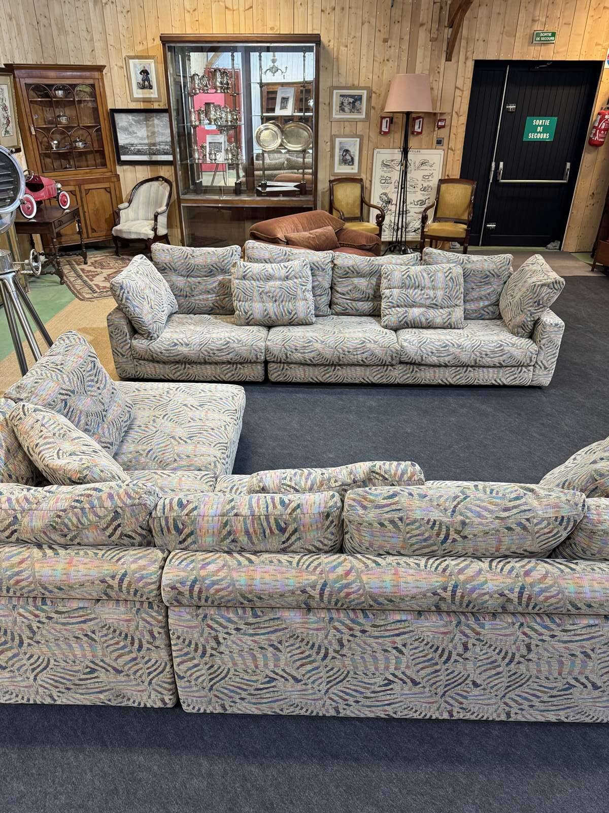 Modular sofa by Roche Bobois from the 1980s in fabric, 2 modules.