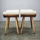 Pair of Mid-Century Beech Stools, Czechoslovakia, 1960s