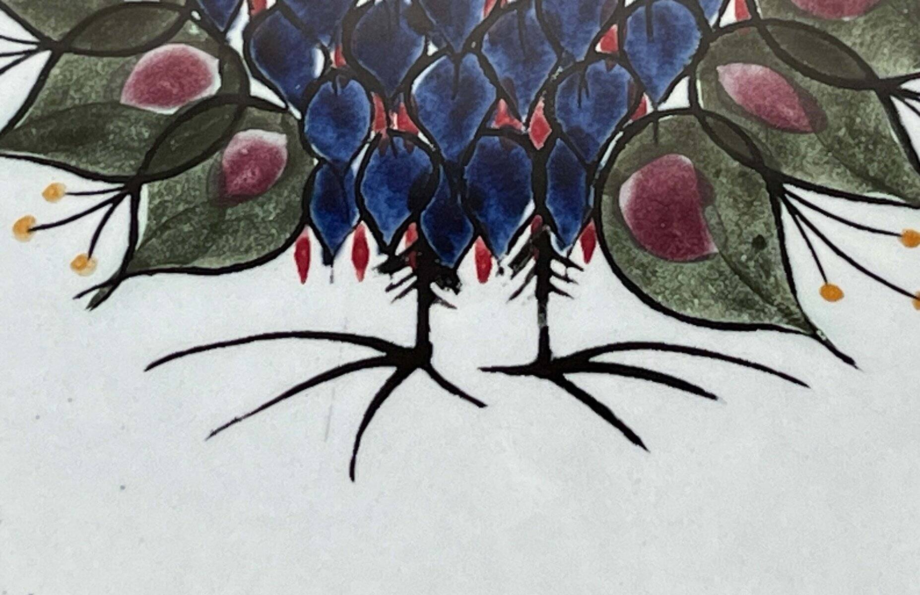 Mid-Century Modern Danish design plate Crazy Bird by Beth Breyen for Royal Copenhagen