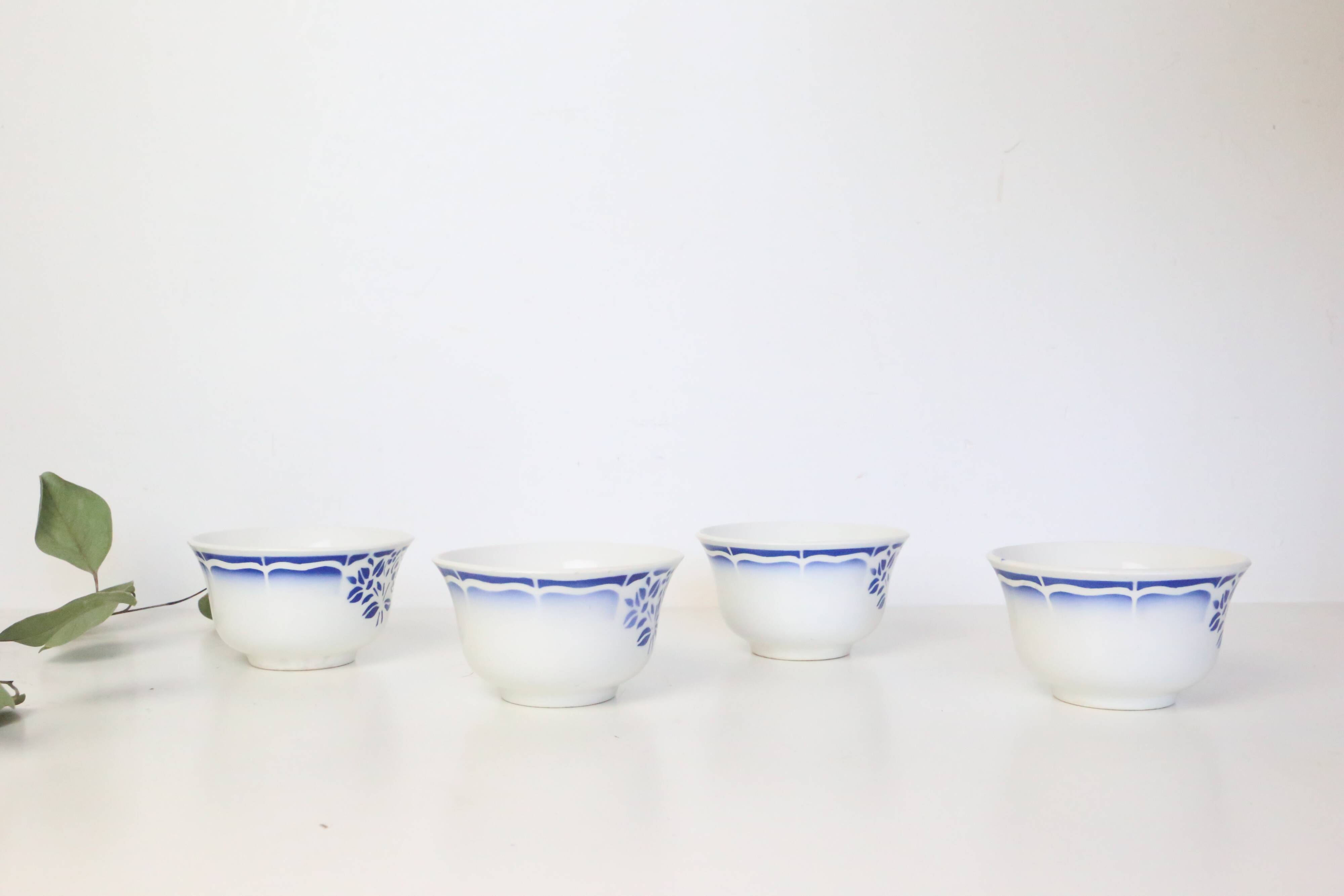 Set of 4 Céranord cups, vintage, French