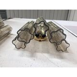 Murano Fume' Color Glass "Tronchi" Wall Sconces - a Pair