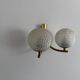 Simple two-armed wall light in brass and glass by Ball and Ball, Kaiser, 1960s, Germany.