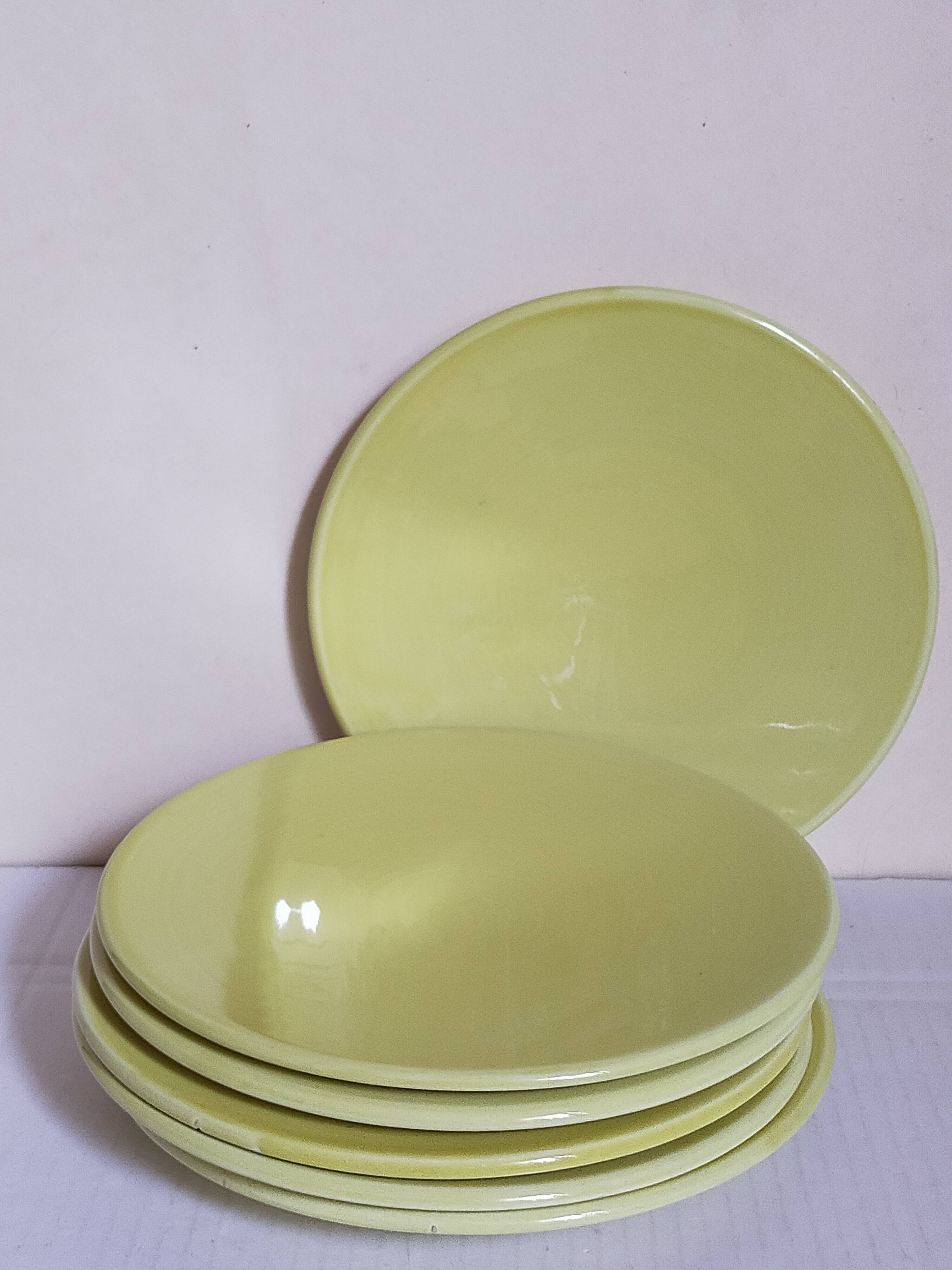 Six vintage Czech ceramic dessert plates