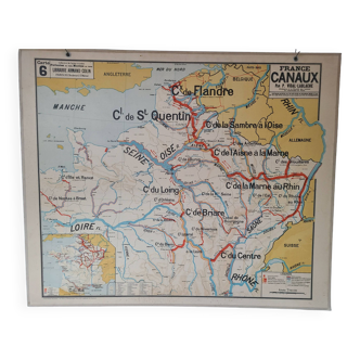 Carte scolaire vidal-lablache france canaux n 6