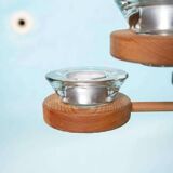 Bohemian chandelier, vintage Nordic pine