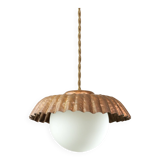 Mid-Century Italian Copper and Opaline Pendant Lamp
