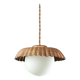 Mid-Century Italian Copper and Opaline Pendant Lamp