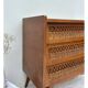 Rattan and wood chest of drawers