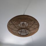 Designer rattan circle pendant light