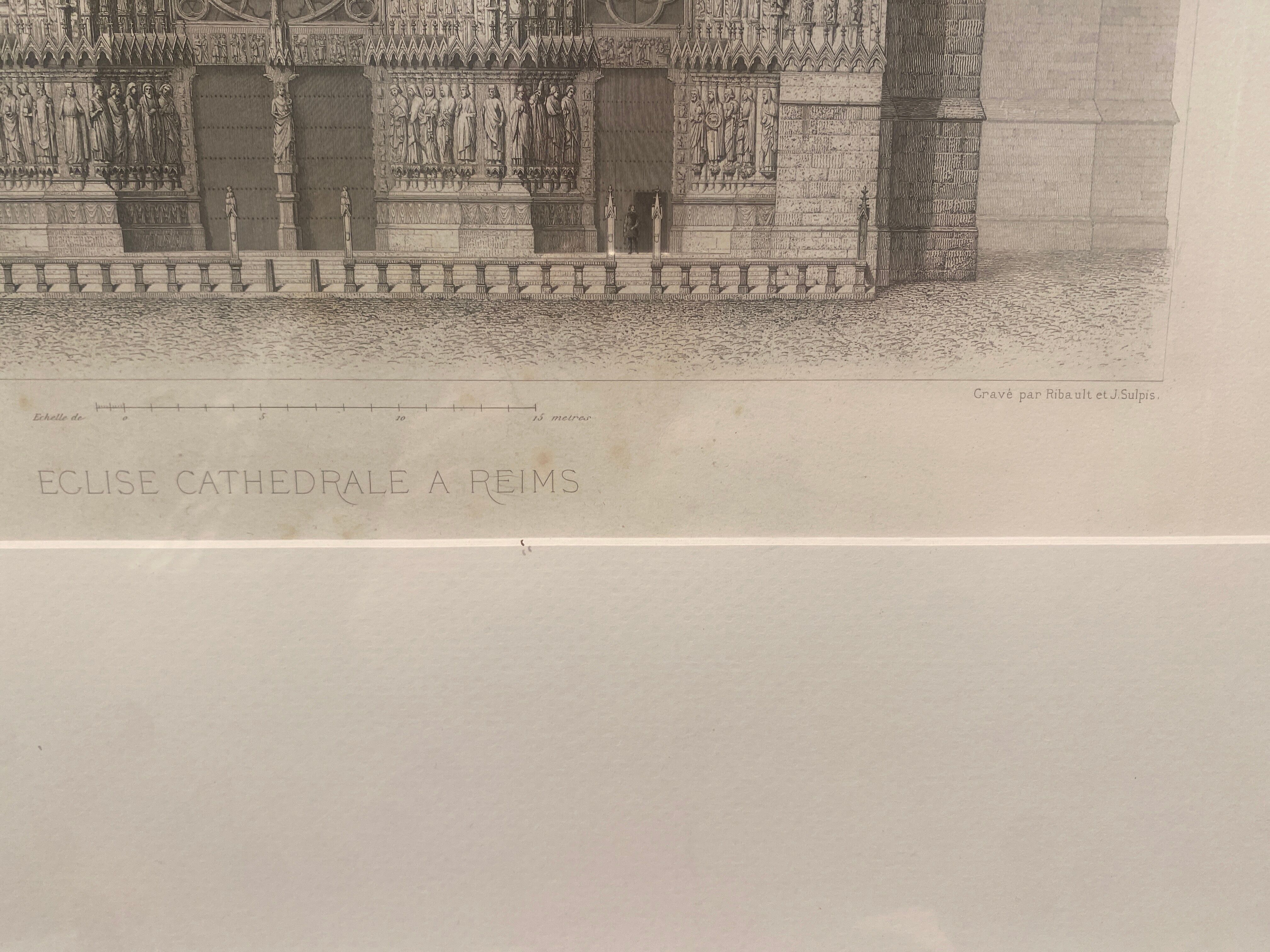 Lithograph of Reims Cathedral