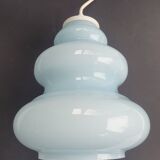 Vintage blue opaline glass pendant light