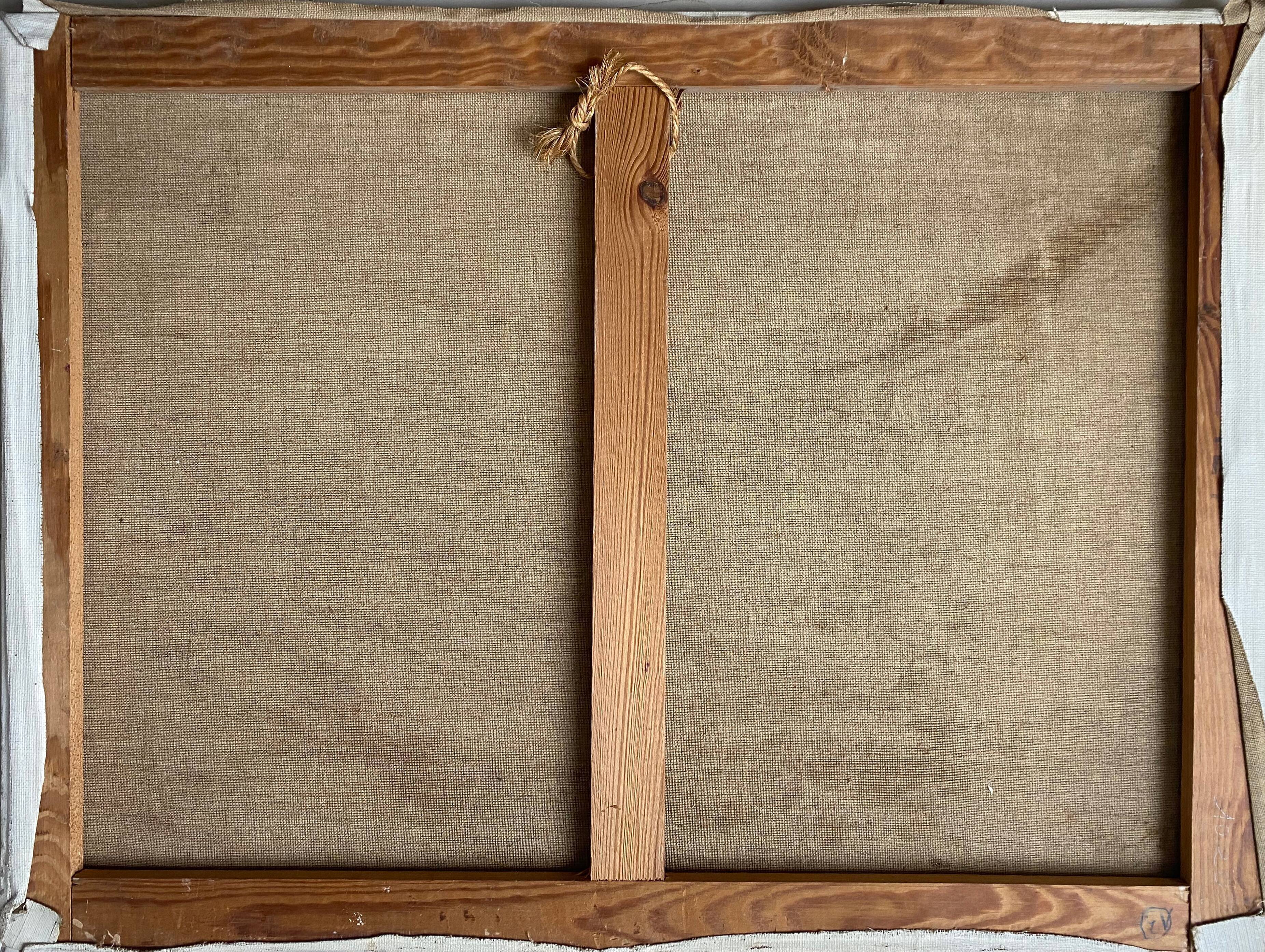 Marine painting "Mediterranean Port" post cubist signed P. Castille Orientaliste