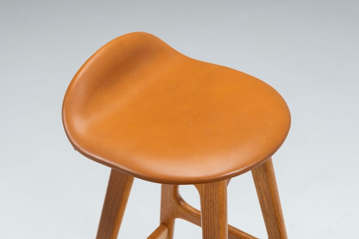 Erik Buch set of four “OD61” bar stools Oddense Mobler Denmark 1965